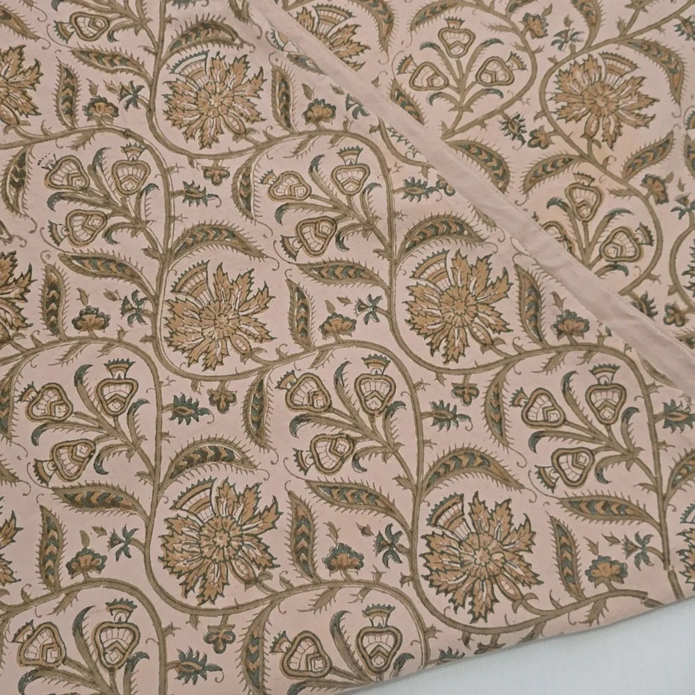 Pottery Barn Pink‎ and Gold Floral Fabric